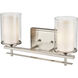Huderson 2 Light 16 inch Brushed Nickel Vanity Light Wall Light